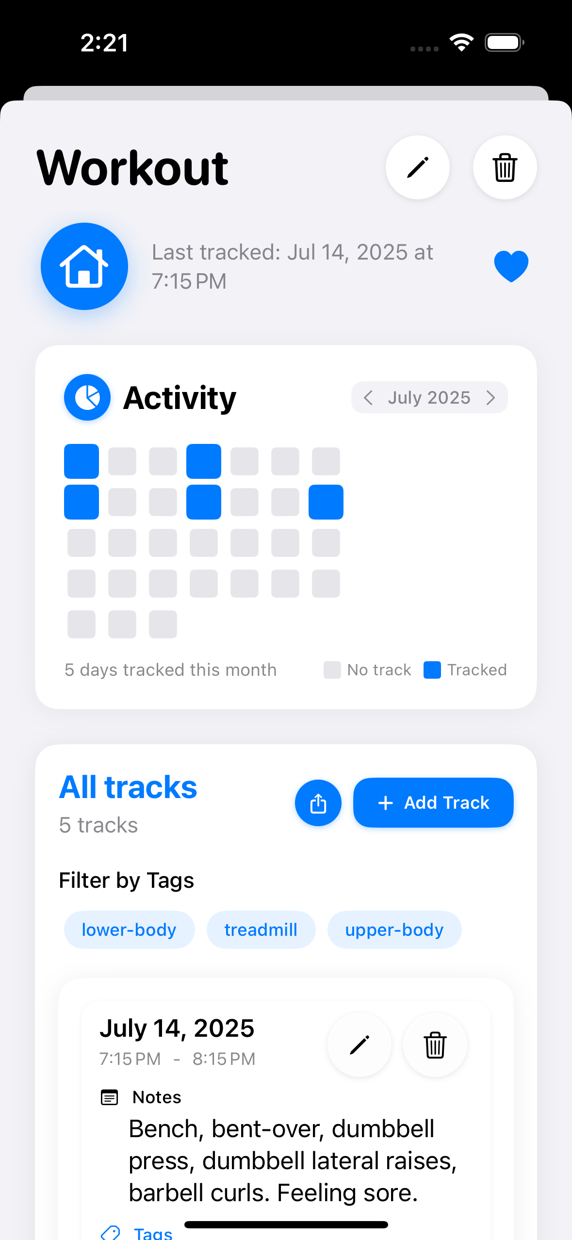 Recall Habit App Screenshot 2